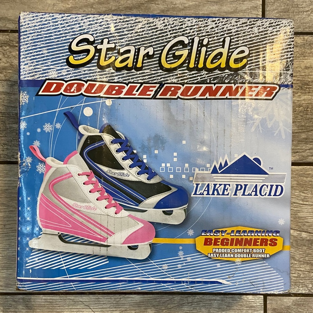 Star glide double blade ice skates.